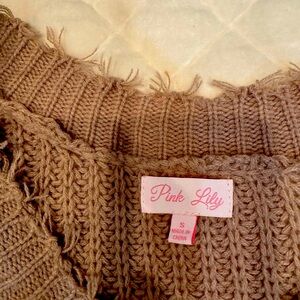 Pink lily knit sweater